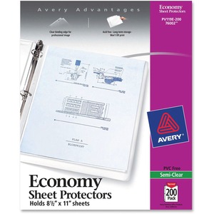 Avery Top Loading Sheet Protector - Letter 8.5" x 11" - Polypropylene - 200 / Box - Semi Clear