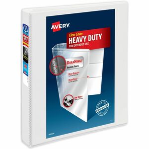 Avery EZD Heavy-Duty Reference View Binder - Letter - 8.5" x 11" - 275 Sheet x 1" Capacity - 1 Each - White