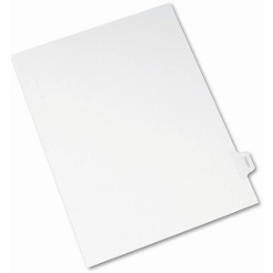 Avery Legal Exhibit Index Divider - 1 x Tab Printed I - 8.5" x 11" - 25 / Pack - White Divider
