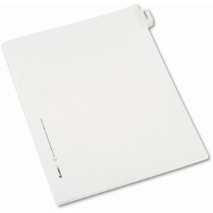 Avery Legal Exhibit Index Divider - 1 x Divider Printed J - 8.5" x 11" - 25 / Pack - White Divider