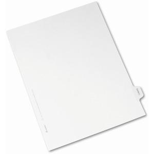 Avery Legal Exhibit Index Divider - 1 x Divider Printed L - 8.5" x 11" - 25 / Pack - White Divider
