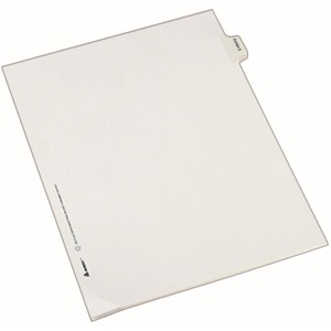 Avery Legal Exhibit Index Divider - 1 x Tab Printed S - 8.5" x 11" - 25 / Pack - White Divider