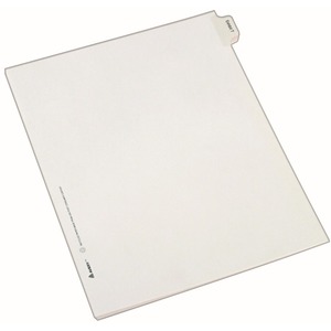 Avery Legal Exhibit Index Divider - 1 x Tab Printed T - 8.5" x 11" - 25 / Pack - White Divider