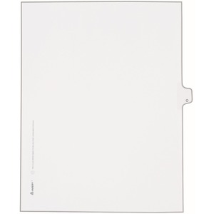 Avery Individual Legal Tab Divider - 1 x Tab Printed O - 8.5" x 11" - 25 / Pack - White Divider - White Tab