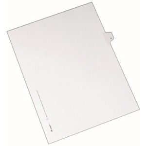 Avery Individual Legal Tab Divider - 1 x Tab Printed R - 8.5" x 11" - 25 / Pack - White Divider - White Tab