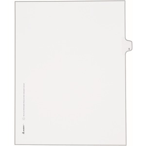 Avery Individual Legal Tab Divider - 1 x Tab Printed S - 8.5" x 11" - 25 / Pack - White Divider - White Tab