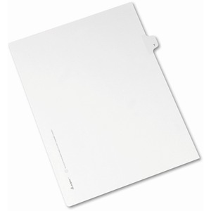 Avery Individual Legal Tab Divider - 1 x Tab Printed T - 8.5" x 11" - 25 / Pack - White Divider - White Tab