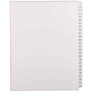 Avery Side Tab Collated Legal Index Dividers - 1 x Tab Printed 276 - 300 - 25 Tab(s)/Set - 8.5" x 11" - 25 / Set - White Divider