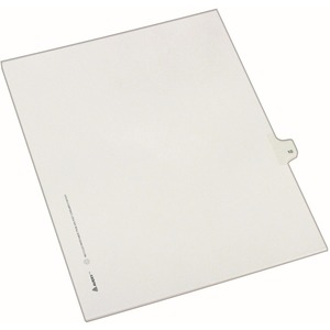 Avery Side-Tab Legal Index Divider - 1 x Tab Printed 10 - 8.5" x 11" - 25 / Pack - White Divider - White Tab