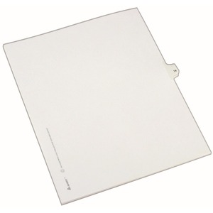Avery Side-Tab Legal Index Divider - 1 x Tab Printed 14 - 8.5" x 11" - 25 / Pack - White Divider - White Tab
