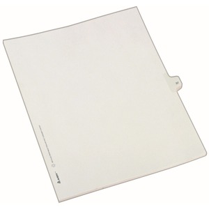 Avery Side-Tab Legal Index Divider - 1 x Tab Printed 37 - 8.5" x 11" - 25 / Pack - White Divider - White Tab