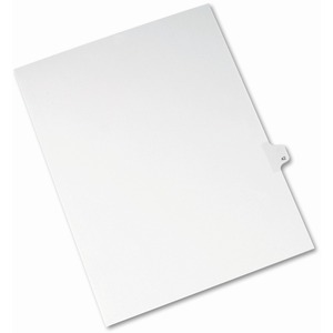 Avery Side-Tab Legal Index Divider - 1 x Tab Printed 42 - 8.5" x 11" - 25 / Pack - White Divider - White Tab
