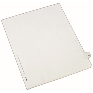 Avery Side-Tab Legal Index Divider - 1 x Tab Printed 54 - 8.5" x 11" - 25 / Pack - White Divider - White Tab