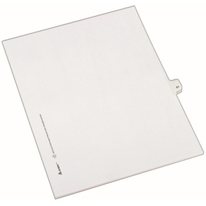 Avery Side-Tab Legal Index Divider - 1 x Tab Printed 61 - 8.5" x 11" - 25 / Pack - White Divider - White Tab
