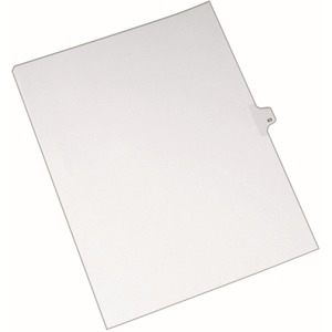 Avery Side-Tab Legal Index Divider - 1 x Tab Printed 63 - 8.5" x 11" - 25 / Pack - White Divider - White Tab
