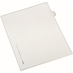 Avery Side-Tab Legal Index Divider - 1 x Tab Printed 70 - 8.5" x 11" - 25 / Pack - White Divider - White Tab