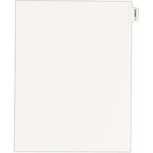 Avery Individual Side Tab Legal Exhibit Dividers - 1 x Tab Printed Exhibit 1 - 25 Tab(s)/Set - 8.5" x 11" - 25 / Pack - White Divider