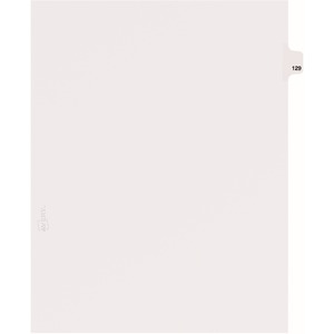 Avery Individual Side Tab Legal Exhibit Dividers - 1 x Tab Printed Exhibit 129 - 8.5" x 11" - 25 / Pack - White Divider