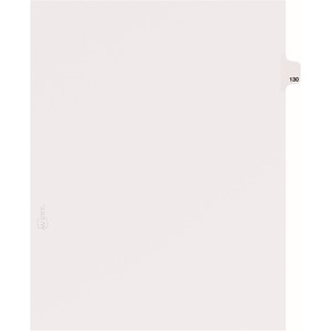 Avery Individual Side Tab Legal Exhibit Dividers - 1 x Tab Printed Exhibit 130 - 8.5" x 11" - 25 / Pack - White Divider
