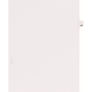 Avery Individual Side Tab Legal Exhibit Dividers - 1 x Tab Printed Exhibit 131 - 8.5" x 11" - 25 / Pack - White Divider