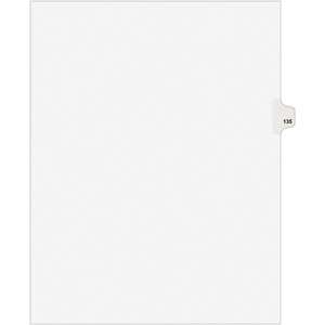 Avery Individual Side Tab Legal Exhibit Dividers - 1 x Tab Printed Exhibit 135 - 8.5" x 11" - 25 / Pack - White Divider