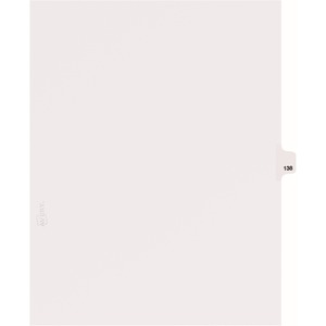 Avery Individual Side Tab Legal Exhibit Dividers - 1 x Tab Printed Exhibit 138 - 8.5" x 11" - 25 / Pack - White Divider