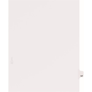 Avery Individual Side Tab Legal Exhibit Dividers - 1 x Tab Printed Exhibit 147 - 8.5" x 11" - 25 / Pack - White Divider