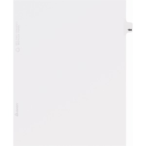 Avery Individual Side Tab Legal Exhibit Dividers - 1 x Tab Printed Exhibit 154 - 8.5" x 11" - 25 / Pack - White Divider