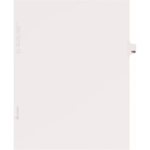 Avery Individual Side Tab Legal Exhibit Dividers - 1 x Tab Printed Exhibit 158 - 8.5" x 11" - 25 / Pack - White Divider