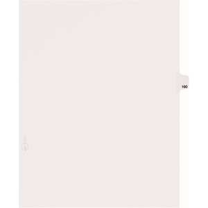 Avery Individual Side Tab Legal Exhibit Dividers - 1 x Tab Printed Exhibit 160 - 8.5" x 11" - 25 / Pack - White Divider