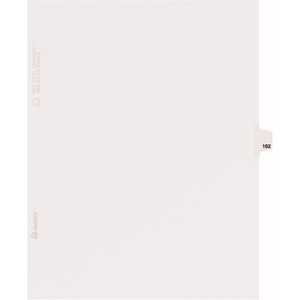 Avery Individual Side Tab Legal Exhibit Dividers - 1 x Tab Printed Exhibit 162 - 8.5" x 11" - 25 / Pack - White Divider