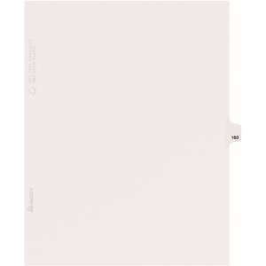 Avery Individual Side Tab Legal Exhibit Dividers - 1 x Tab Printed Exhibit 163 - 8.5" x 11" - 25 / Pack - White Divider