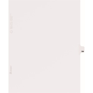 Avery Individual Side Tab Legal Exhibit Dividers - 1 x Tab Printed Exhibit 164 - 8.5" x 11" - 25 / Pack - White Divider