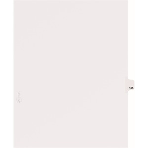 Avery Individual Side Tab Legal Exhibit Dividers - 1 x Tab Printed Exhibit 165 - 8.5" x 11" - 25 / Pack - White Divider