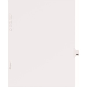 Avery Individual Side Tab Legal Exhibit Dividers - 1 x Tab Printed Exhibit 166 - 8.5" x 11" - 25 / Pack - White Divider