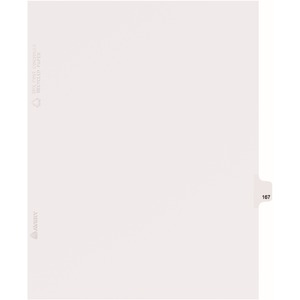 Avery Individual Side Tab Legal Exhibit Dividers - 1 x Tab Printed Exhibit 167 - 8.5" x 11" - 25 / Pack - White Divider