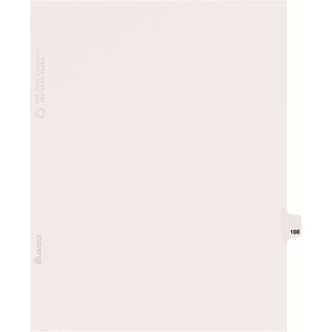 Avery Individual Side Tab Legal Exhibit Dividers - 1 x Tab Printed Exhibit 168 - 8.5" x 11" - 25 / Pack - White Divider
