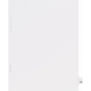 Avery Individual Side Tab Legal Exhibit Dividers - 1 x Tab Printed Exhibit 174 - 8.5" x 11" - 25 / Pack - White Divider