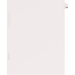Avery Individual Side Tab Legal Exhibit Dividers - 1 x Tab Printed Exhibit 176 - 8.5" x 11" - 25 / Pack - White Divider