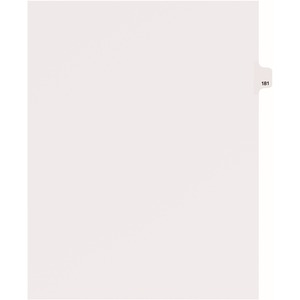 Avery Individual Side Tab Legal Exhibit Dividers - 1 x Tab Printed Exhibit 181 - 8.5" x 11" - 25 / Pack - White Divider