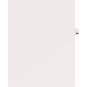 Avery Individual Side Tab Legal Exhibit Dividers - 1 x Tab Printed Exhibit 184 - 8.5" x 11" - 25 / Pack - White Divider