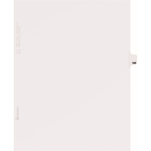 Avery Individual Side Tab Legal Exhibit Dividers - 1 x Tab Printed Exhibit 185 - 8.5" x 11" - 25 / Pack - White Divider