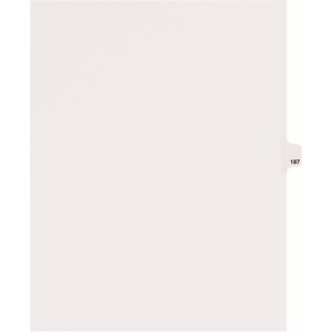 Avery Individual Side Tab Legal Exhibit Dividers - 1 x Tab Printed Exhibit 187 - 8.5" x 11" - 25 / Pack - White Divider