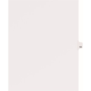 Avery Individual Side Tab Legal Exhibit Dividers - 1 x Tab Printed Exhibit 188 - 8.5" x 11" - 25 / Pack - White Divider