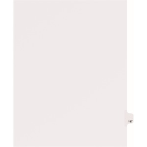 Avery Individual Side Tab Legal Exhibit Dividers - 1 x Tab Printed Exhibit 197 - 8.5" x 11" - 25 / Pack - White Divider
