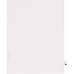 Avery Individual Side Tab Legal Exhibit Dividers - 1 x Tab Printed Exhibit 198 - 8.5" x 11" - 25 / Pack - White Divider