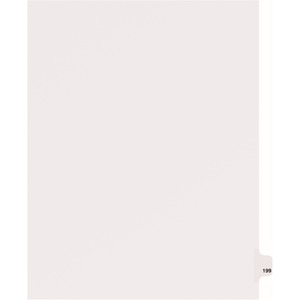 Avery Individual Side Tab Legal Exhibit Dividers - 1 x Tab Printed Exhibit 199 - 8.5" x 11" - 25 / Pack - White Divider