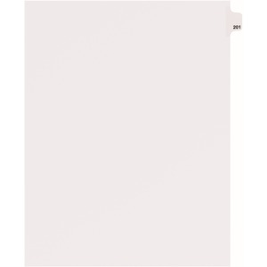 Avery Individual Side Tab Legal Exhibit Dividers - 1 x Tab Printed Exhibit 201 - 8.5" x 11" - 25 / Pack - White Divider