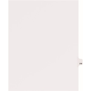 Avery Individual Side Tab Legal Exhibit Dividers - 1 x Tab Printed Exhibit 218 - 8.5" x 11" - 25 / Pack - White Divider
