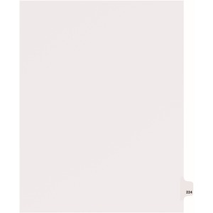 Avery Individual Side Tab Legal Exhibit Dividers - 1 x Tab Printed Exhibit 224 - 8.5" x 11" - 25 / Pack - White Divider